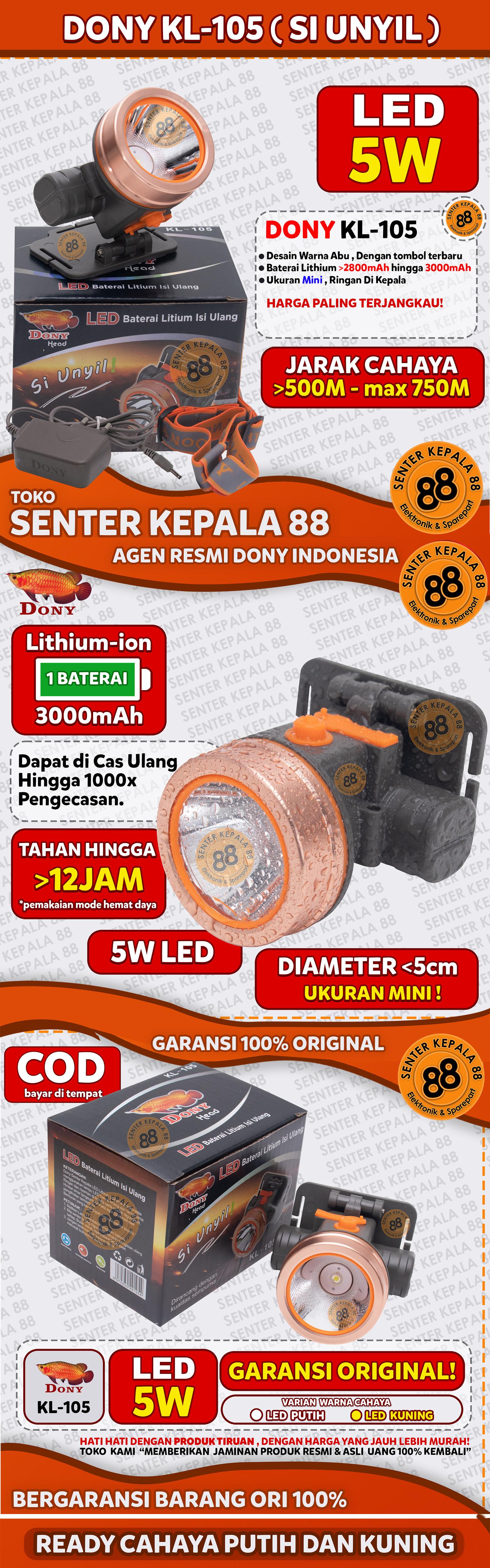DONY Senter Kepala Dony KL 105 Si Unyil Siunyil Doni Cas Terang Jarak Jauh SUPER TERANG MURAH Sintar Dony Kepala SUPER TERANG ORIGINAL 105 kl-105 BERBURU GUNUNG MANCING ANTI AIR CAHAYA PUTIH CAHAYA KUNING LED CAS ULANG RECHARGEABLE CHARGE 3000mAH DOWNY DONY Senter Kepala Dony KL 105 Si Unyil Siunyil Doni Cas Terang Jarak Jauh SUPER TERANG MURAH Sintar Dony Kepala SUPER TERANG ORIGINAL 105 kl-105 BERBURU GUNUNG MANCING ANTI AIR CAHAYA PUTIH CAHAYA KUNING LED CAS ULANG RECHARGEABLE CHARGE 3000mAH DOWNY