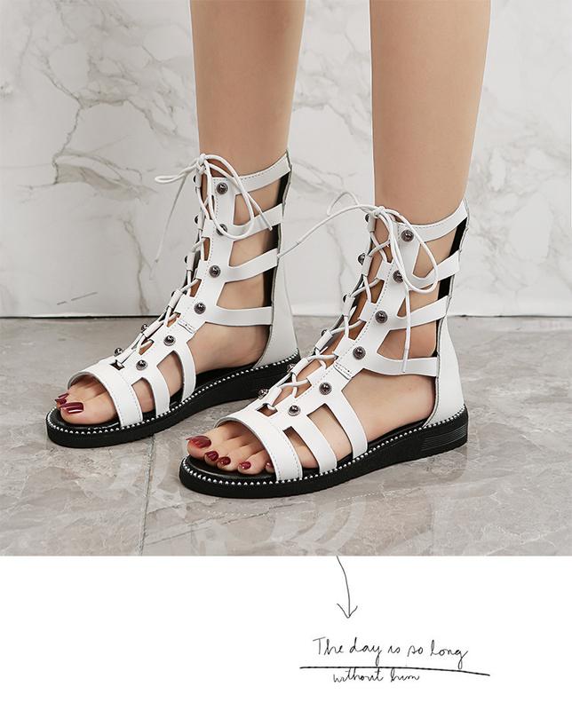 Product Introduction of Bốt Sandal Cao Cấp Hàng Mới Về Mùa Hè 2024, Dành Cho Nữ, Ngoại Cỡ Phổ Biến, Đinh Tán La Mã, Khoét Lỗ Sau, Khóa Kéo Sau, Bốt Sandal Đế Bằng, Quốc Tế Thương Shoes Boot GiàY 12