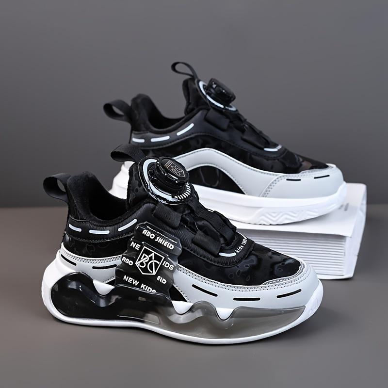 Youngsters' Vibrant Athletic Sneakers - Breathable & Non-Slip, Mid-Top with Hook-and-loop Fastener Strap, Colorful Cloud Pattern & Letter Design, Durable EVA Sole, Perfect for All Seasons, Girls Shoes 5
