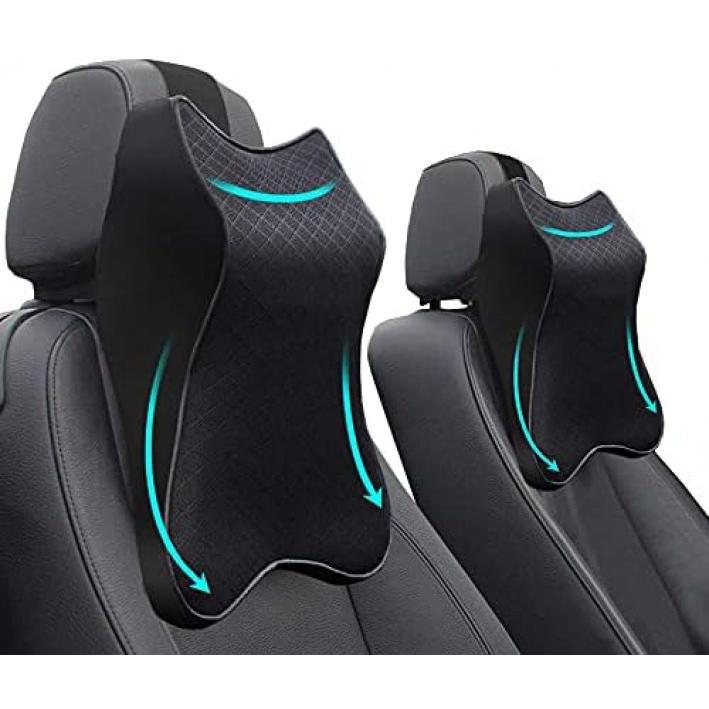 TikTok Shop Car Seat Headrest Neck Rest Cushion Ergonomic Car Neck Pillow Durable 100 Pure Memory Foam Carseat Neck Support Comfty Car Seat Back Pillows for Neck Back Pain Relief Black