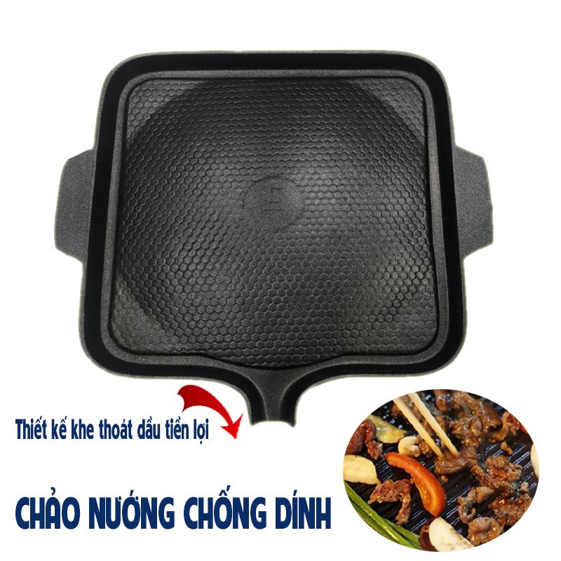 Chảo GANG Vuông nướng chống dính BBQ  Kiểu dáng HÀN QUỐC  28 CM cao  cấp