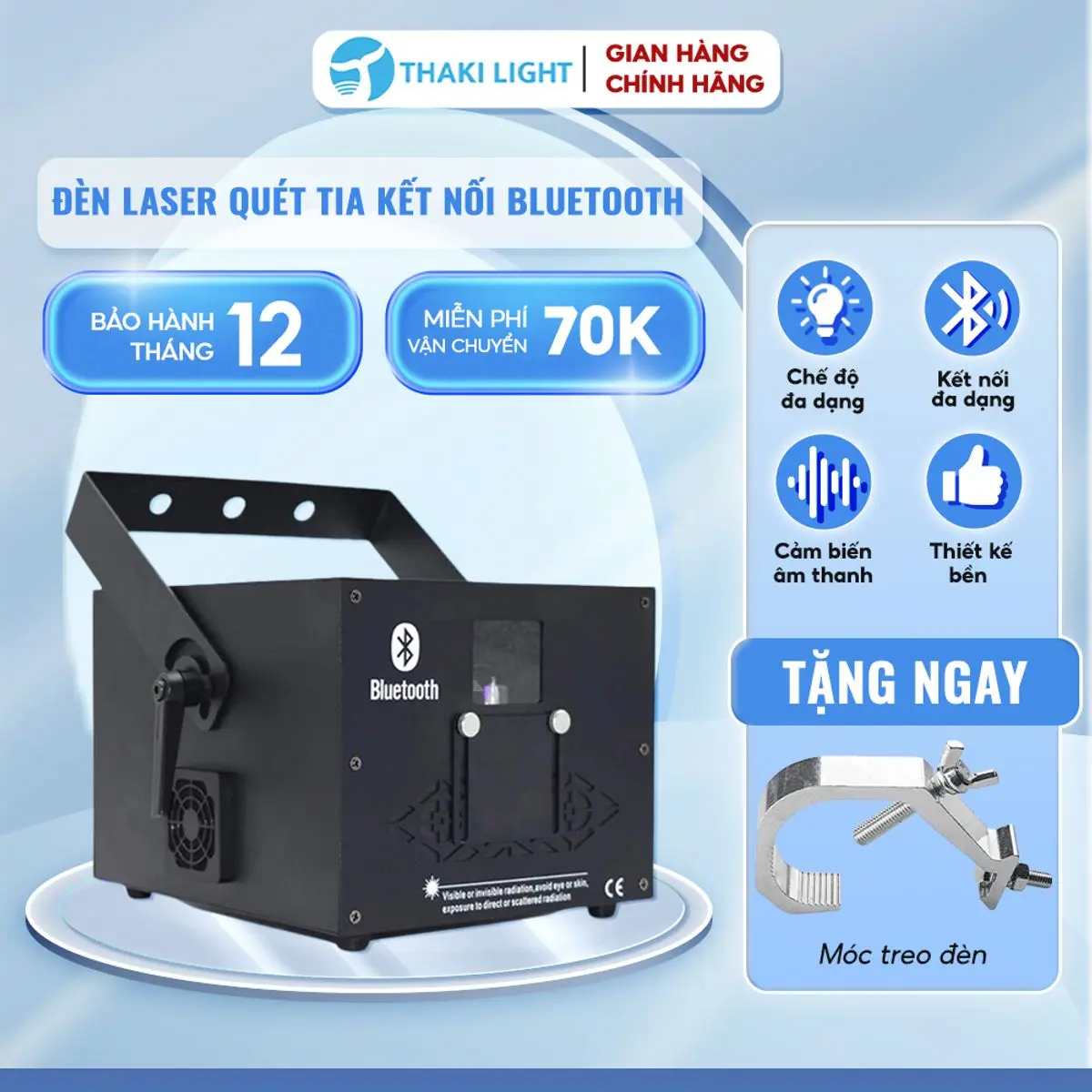 Đèn Laser quét tia THAKI LᶖgHT Kết nối Bluetooth Tiết kiệm năng lượng, Ánh sáng chất lượng cho Vũ trường, Sân khấu