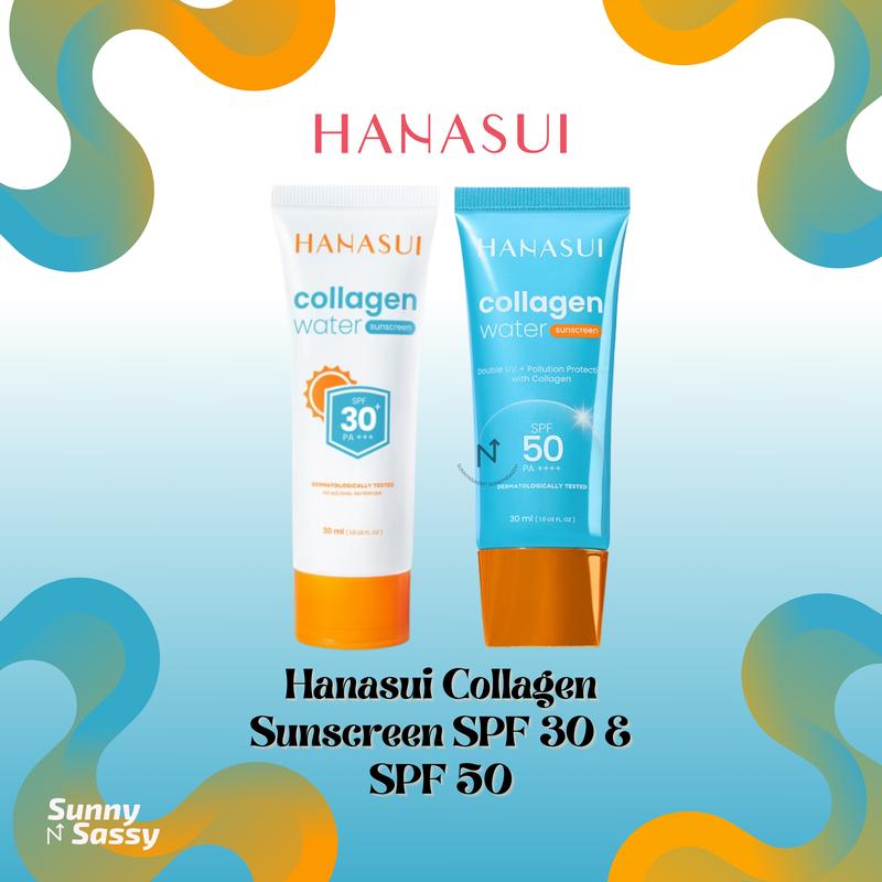 HANASUI Collagen Water Sunscreen SPF50 PA+++ / SPF30 PA+++ 30ml - Hanasui Sunscreen Original BPOM 0