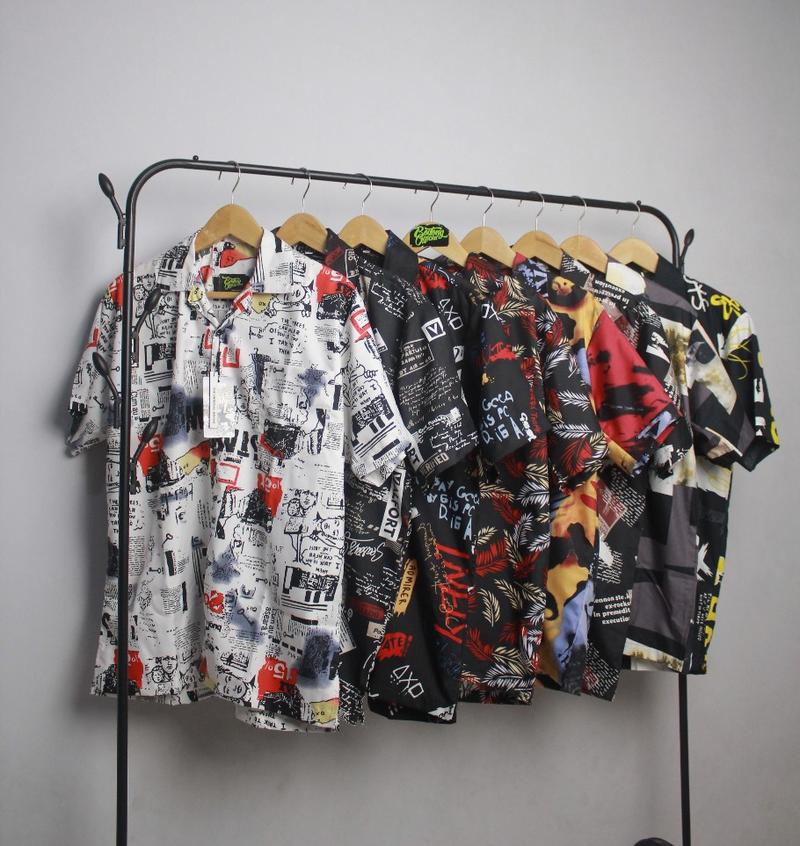 Product Introduction of Kemeja Pantai Pria Dewasa | Kemeja Hawai Pria Motif Abstrak V-Neck 2