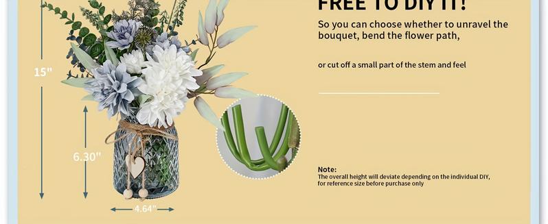 Product Introduction of Home decoration vase artificial flower, vase artificial flower, restaurant table center decoration, table flower center decoration, vase fake flower, kitchen table decoration, coffee table decoration 11