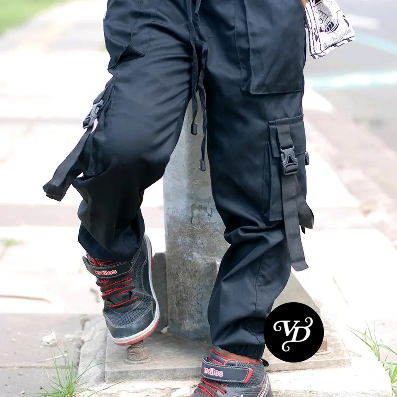 celana k pop anak celana panjang anak celana cargo joger pant  celana junior katun polos 1