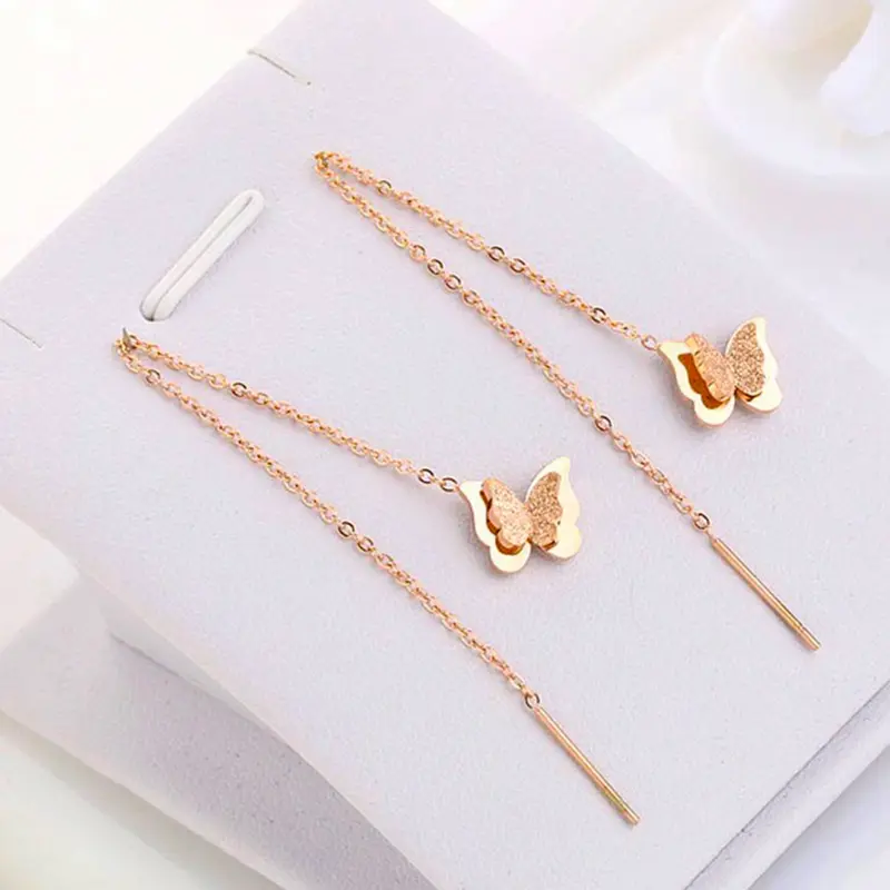 Anting Titanium Wanita Model Juntai Kupu Terlaris 3