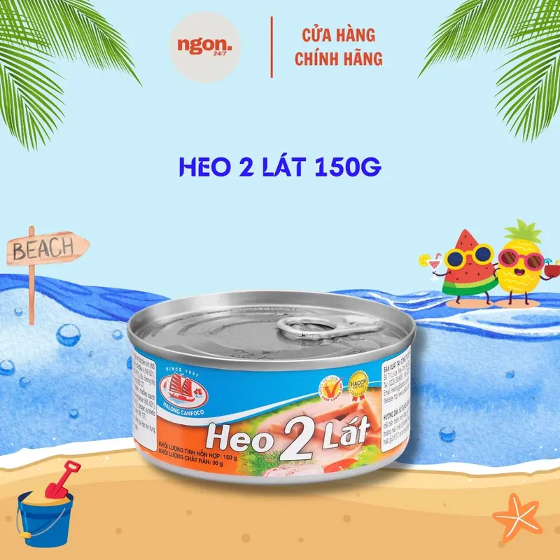 Heo 2 Lát 150G - Đồ hộp Hạ Long  - NGON 247- Ăn vặt Food canned  food Chua 0