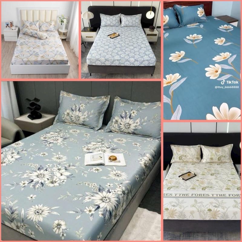 BỘ GA GỐI LỤA THÁI 3 MÓN chất liệu mềm mại thoáng mát dễ giặt dễ dùng dễ thay nhiều mẫu để lựa chọn chống giường ngủ mùa hè trải lạnh thun cao cấp chân đệm dưới 10p