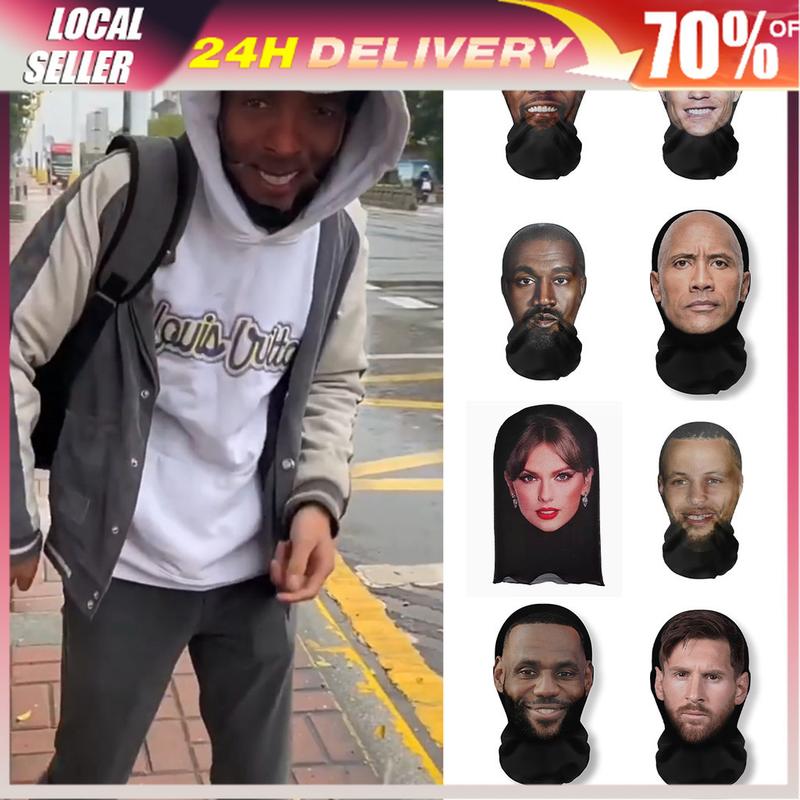 Spoof star 3D human face simulation mask Cosplay Kobe James Curry ...