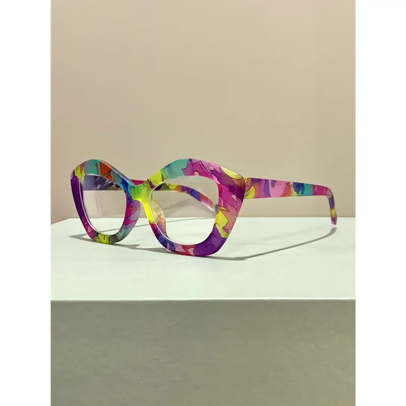 Apaircircle Y2K Colorful Cat Eye Anti-Blue Light Glasses - Stylish PC Lens Eyewear with Metal Hinges, Vibrant Multicolor Design for Men & Women, Includes Protective Case, Daily Wear Eyewear, Durable Eyeglasses gentle monster shades  wear 8