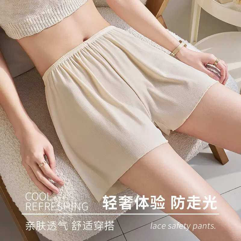 Safety Shorts for Women, Anti-Exposure, Summer Thin Style, Wearable Outside, Non-Rolling Lace Leggings, Loose Plus Size Home Shorts