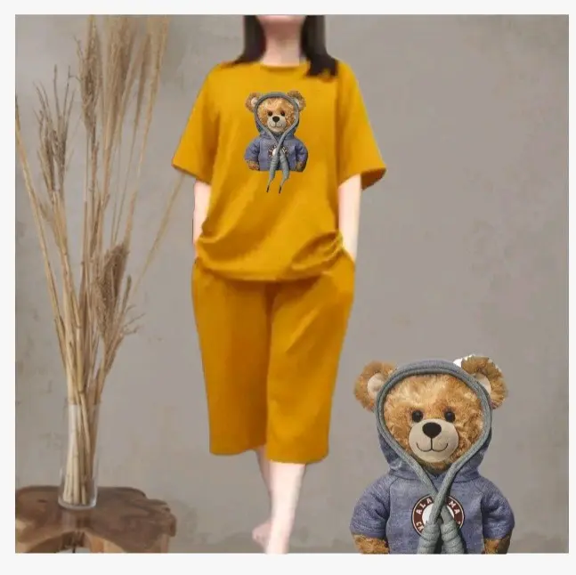 setelan wanita one set.setelan wanita kulot babyterry oversize/stelan jumbo Baju Celana Dewasa