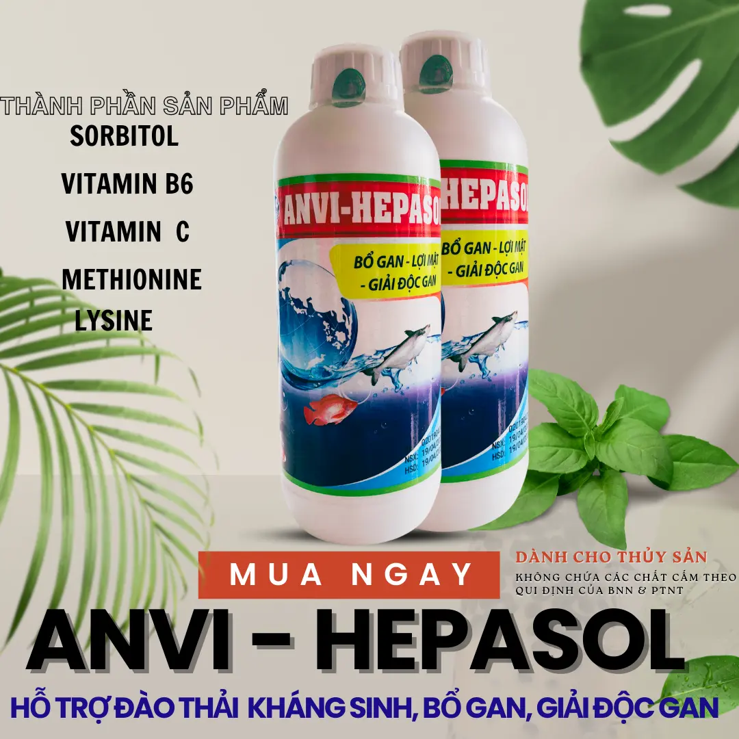 HEPASOL dưỡng gan, tăng cường chức năng cho cá, ếch, lươn