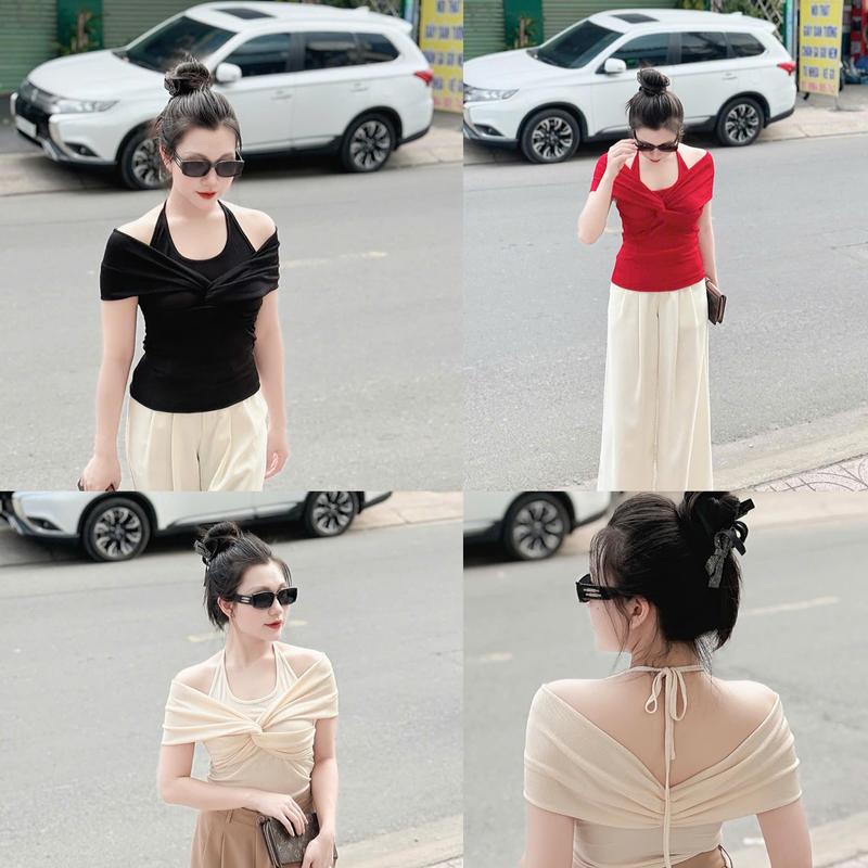 MS188 - Áo thun nhủ bẹt vai cổ yếm có big size