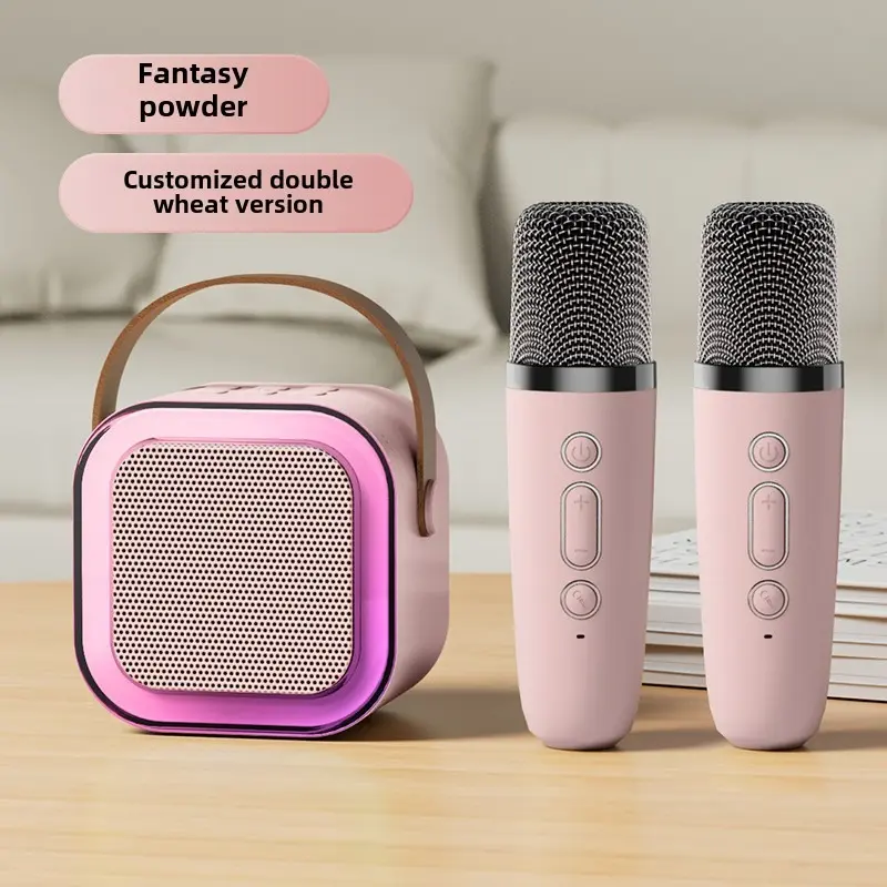 K12 Bluetooth speaker, Mini portable K Gomai K wind, wireless Bluetooth all-in-one karaoke, K12 stereo speaker amplifier, mini singing speaker double microphone family KTV