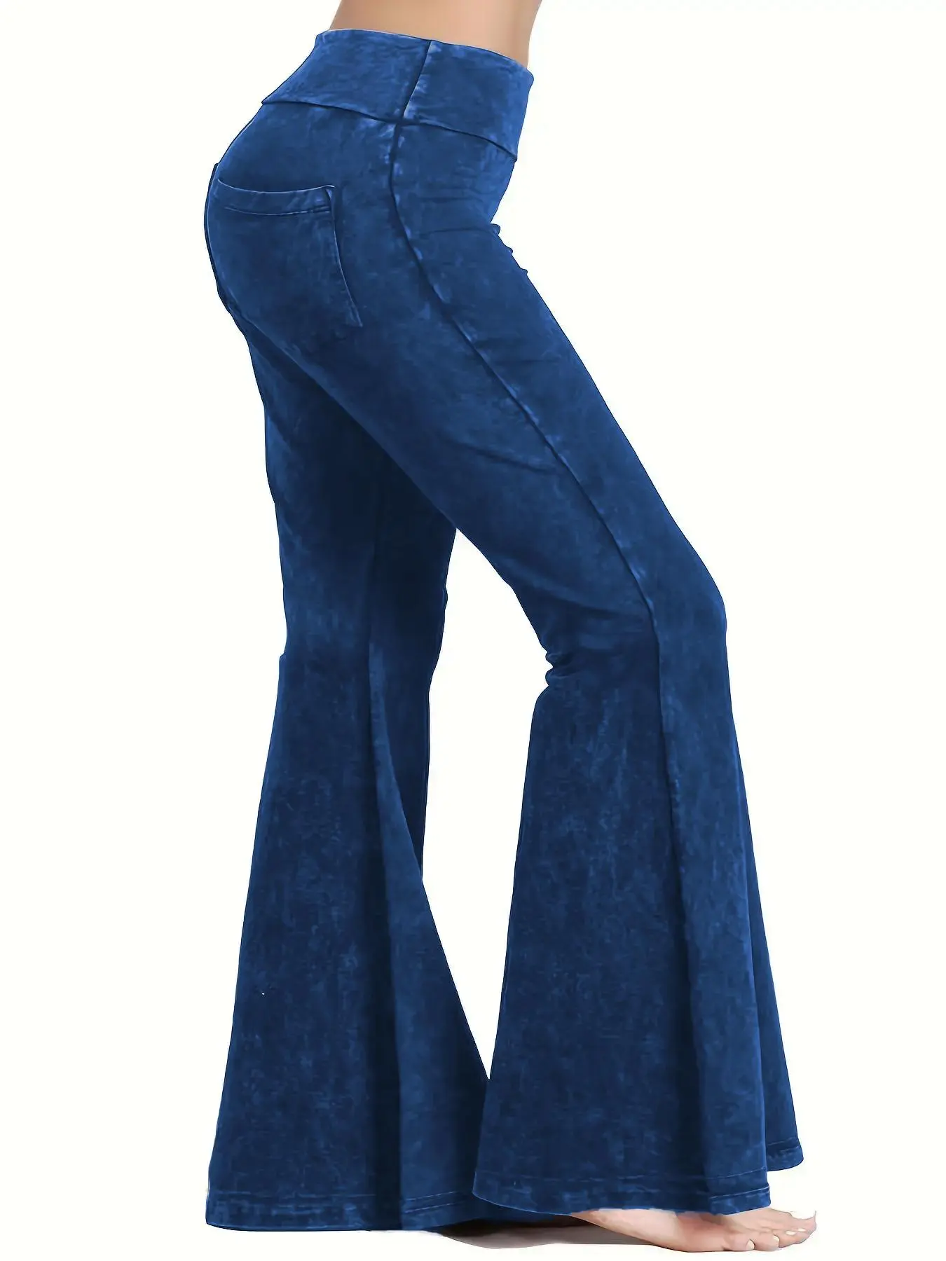 Women's Solid Comfort Mid Waist Flare Leg Pants, Lady Casual Basic Comfy Bell Bottom Trousers for Daily Wear, Women Bottoms for All Seasons, Going Out Outfits, Holiday Outfits, Minimalist Womenswear
