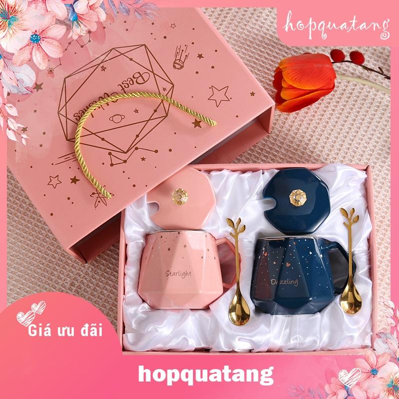  Ly cốc sứ Cặp Đôi kèm hộp quà tặng người yêu bạn gái bạn trai Quà Lưu Niệm 