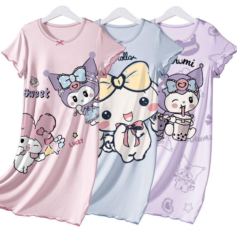 Product Introduction of Children's Pajamas Girls' Nightgown Thin Ice Silk Summer New Princess Style Cartoon Pajamas Cute Casual Loungewear 0