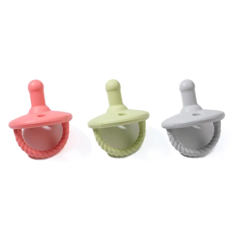 Soft Silicone Design Baby Teether with Handle, Newborn Teether, Infant Tactile Training Teething Toy, Baby Grasping Toy, Baby Tactile Training Chew Toy 4