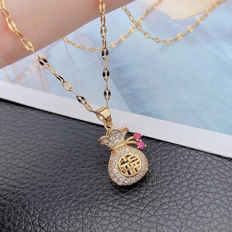 Vòng Cổ Túi Phước Lành, Tinh Tế Và Cao Cấp, Vòng Cổ Cổ Tích Thanh Lịch, Giá Cả Phải Chăng, U9N5 1
