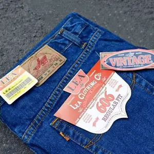 Celana Jeans Pria Lea 606 Standart Reguler Size 28-44 Standar Biru Denim