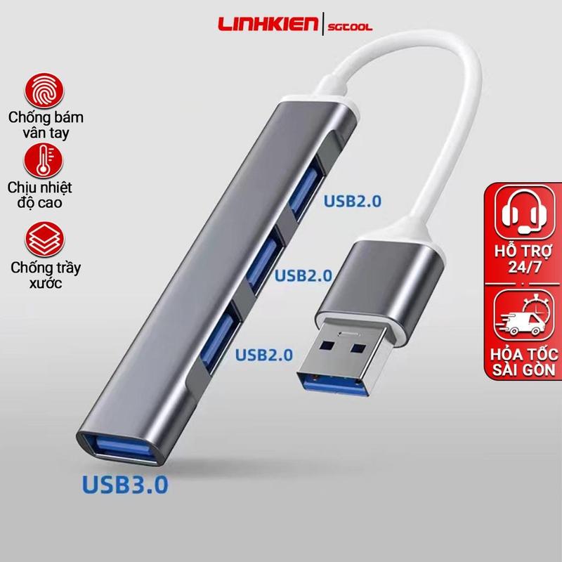 Cáp mở rộng USB 3.0 ra 4 trong 1 cổng USB kết nối bàn phím, chuột, Hub chia cổng USB, OTG USB