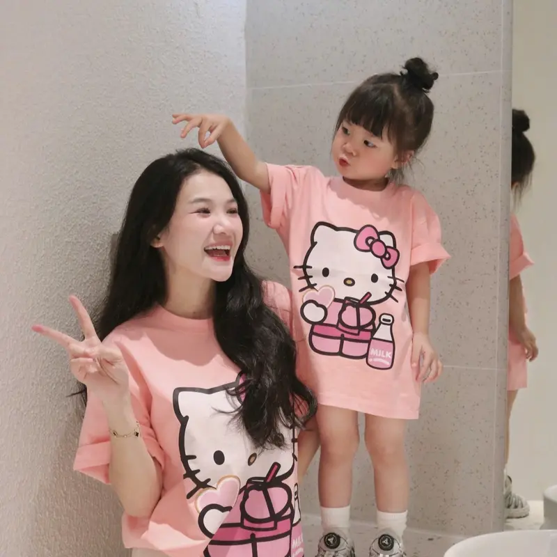 Áo phông hello kitty cho mẹ và bé, áo phông gia đình( hàng loại đẹp)