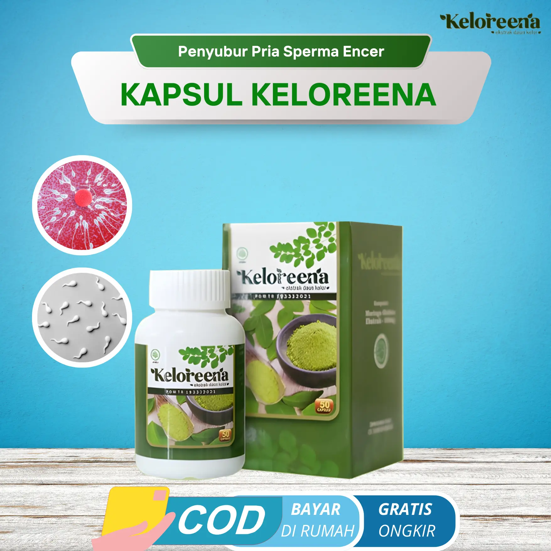 [ MUTU TERJAMIN ] Keloreena Herbal Original Vitamin Suplemen Penyubur Pria Dewasa Herbal Penyubur Sperma Pria BPOM Isi 50 Dan 100 Kapsul