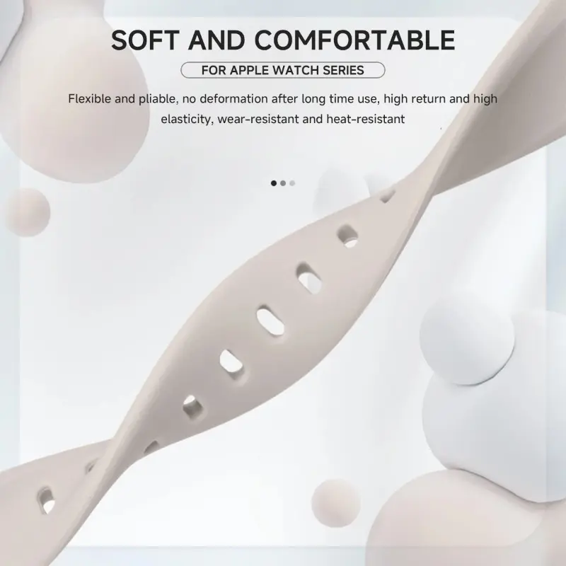 Dây Đeo Silicon Mềm, Dành Cho Apple Watch Dòng 10, 9, 8, 7, Ultra 2, SE, 6, 5, 4, 3, Dây Đeo Cổ Tay Thể Thao Thoáng Khí, Có Kích Thước S10 42 / 46Mm, 49Mm, 40Mm, 41Mm, 45Mm, 44Mm, Có Nhiều Kích Cỡ 1