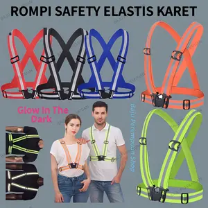 Rompi Safety Proyek V Karet Rekflektif/Safety Vest Guard Reflective Glow In The Dark Scotlight/Rompi Bangunan V Scotlet Elastis