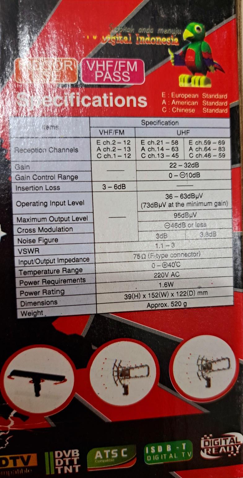 Product Introduction of booster antena tv remote intra INT 852 3