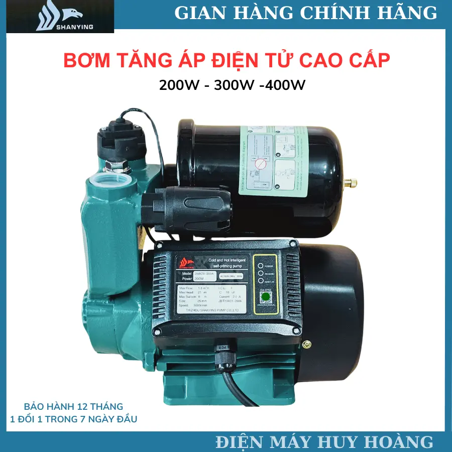 Máy bơm nước tăng áp chân không Shanying 200w-300w-400w mô tơ lõi đồng 100%