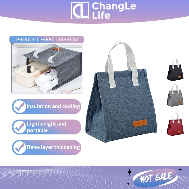 Lunch Box Bag, Simple and Large Capacity Portable Bento Bag, In Stock Lunch Bag, Insulated Bag