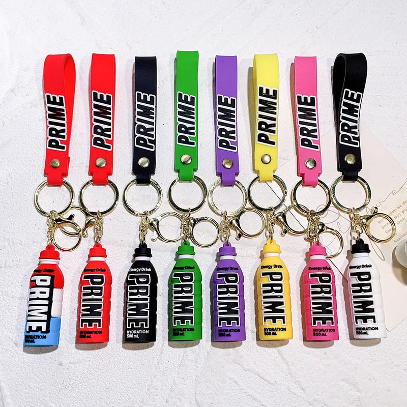 Product Introduction of Creative Simulation Energy Beverage Bottle Keychain Cute Three-Dimensional Prime Wine Bottle Key Chain Cars and Bags Hanging Ornament 2