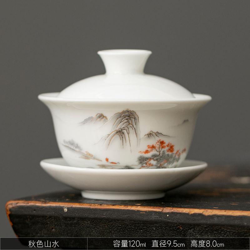 Product Introduction of Bát Có Nắp Bằng Gốm, Màu Trắng, Bát Kombucha Đơn Có Nắp, Cốc Trà Sancai, Gốm Dehua, Gia Dụng, Thủ Công, Làm Trà Xanh Và Trắng, Dụng Cụ Pha Trà 3