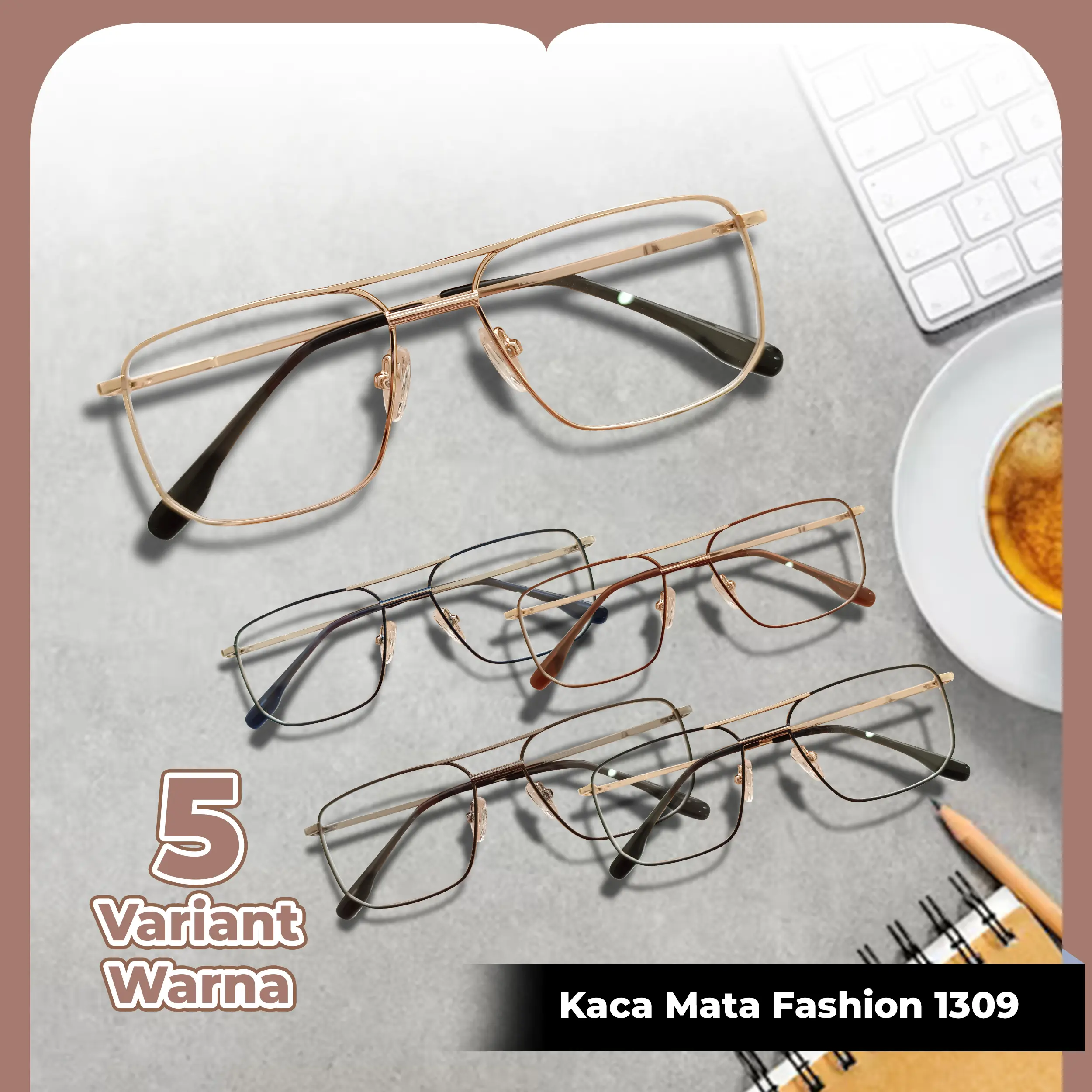 HIOME Frame & Lensa Kacamata Wanita Dan Pria Korean Eyeglass High Quality Fashion Import / Frame Kacamata 1309 Trendy / Kacamata Fashion Wanita Pria Kekinian