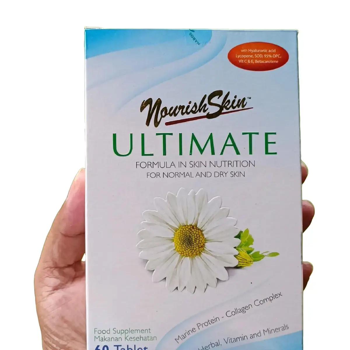 Nourish Skin Ultimate 60 Tablet dengan Hyaluronic Acid Suplemen Kulit Kering Flek Hitam dan Kerutan
