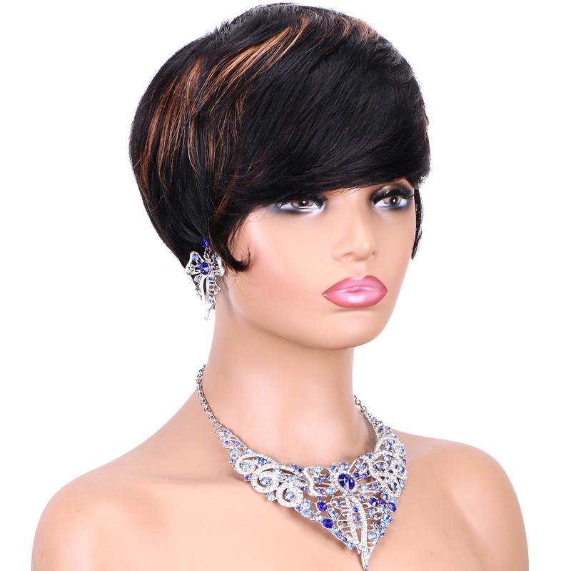 Product Introduction of Wholesale Brazilian 100% Human Hair Machine Made Bob Wigs  Pixie Cut Wig Human Hair Short Pixie Wigs for Black Women 5