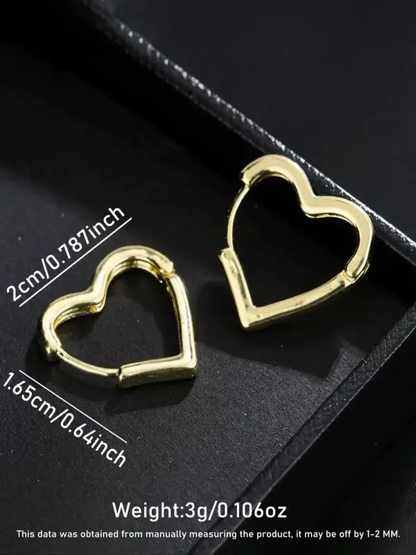 Fashion Heart Shaped Stud Earrings, Fashion Jewelry for Party, Daily Clothing Decor, Trendy All-match & Exquisite Jewelry for Birthday Gift 1