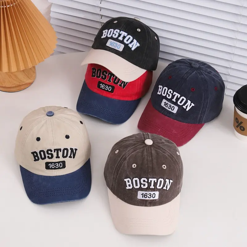 Mũ lưỡi trai thêu chữ boston 1630 cho bé trai 3-9 tuổi