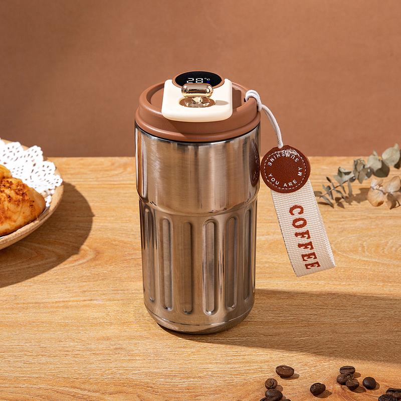 Product Introduction of New Coffee Cup 316 Stainless Steel Insulation Cup Women's Water Cup Intelligent Temperature Display Insulation Cup Cold and Hot Drink Water Cup Office Cup Sports Outdoor Water Cup Gradient Color Water Cup 410ml 8