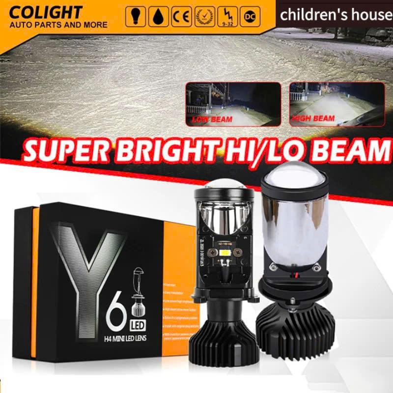 Đèn Pha Led Bi Cầu Y6 H4 Bản 2025 ( Lắp Điện Máy Hoặc Bình ) Công Xuất 40w Lắp Ô tô, Xe Máy, Cắt Sáng Chống Chói