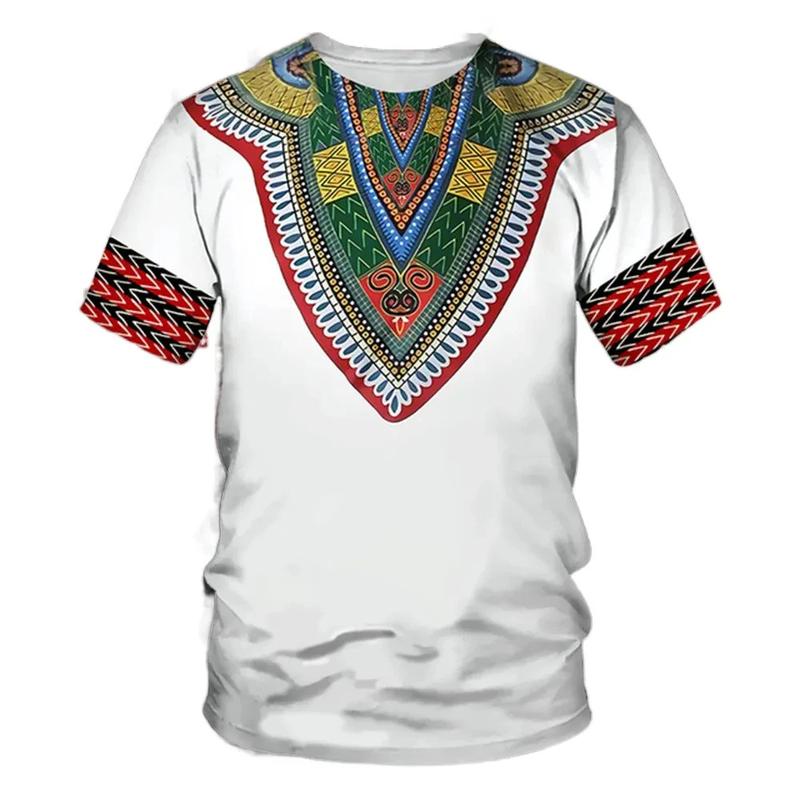 Product Introduction of New Summer African Ethnic Style Pattern 3D Print T-Shirts Men Women Tshirt Short Sleeve Oversized Harajuku Tee Top Kid 3D Thai floral print 23