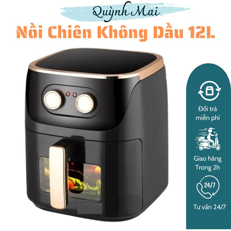 Nồi chiên không dầu Camel 12l chính hãng công suất 1500W, nồi chiên không dầu mặt kính đa năng tiện lợi
