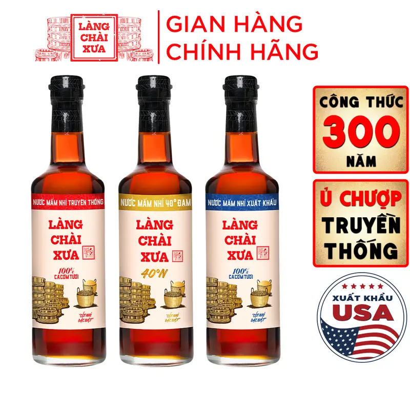 Combo 3 Chai Nước mắm nhỉ Làng Chài Xưa nhãn xanh xuất khẩu, - TikTok Shop