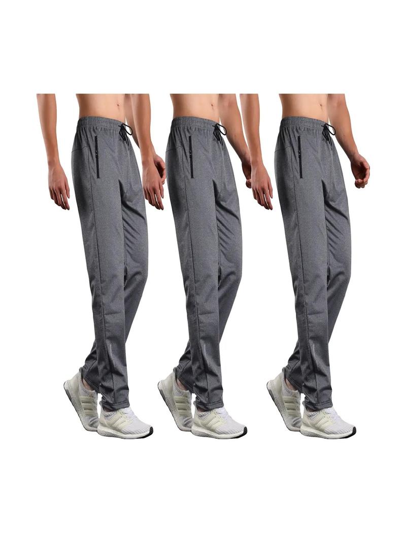 Product Introduction of Men's Solid Drawstring Waist Pants, Casual Comfy Regular Fit Pocket Zipper Trousers for Spring & Fall, Men's Bottoms for Daily Wear 5