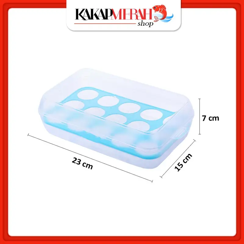 Box Telur 15 Lubang Penyimpanan Telur Kotak Organizer Storage Kulkas Wadah Telor Plastik Tebal 4