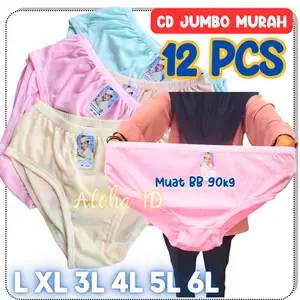 12 PCS CD  CELANA DALAM WANITA JUMBO 1 LUSIN BAHAN HYGET GROSIR