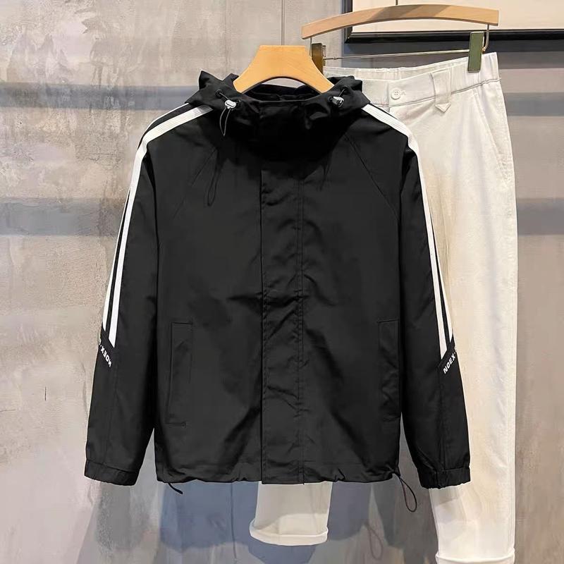Áo khoác dù 2 lớp nam nữ -  áo gió màu đen viềm tay áo không nón phong cách cao cấp M4 Menswear Jacket